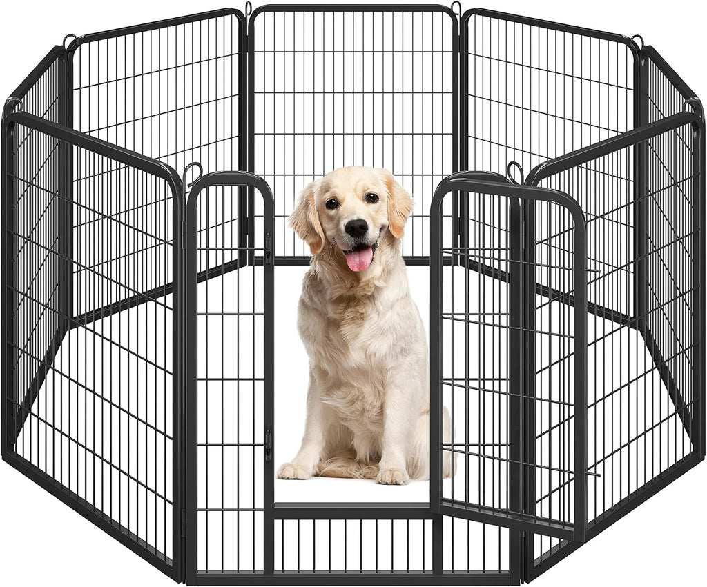 8-Panel 40-Inch High Dog Playpen with Gate - Portable Indoor/Outdoor Enclosure for Medium to Large Breeds