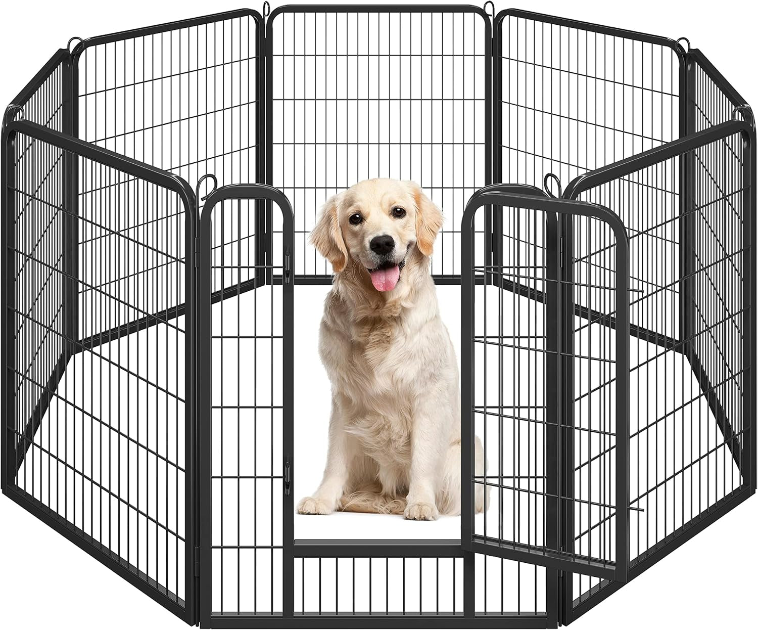 8-Panel 40-Inch High Dog Playpen with Gate - Portable Indoor/Outdoor Enclosure for Medium to Large Breeds