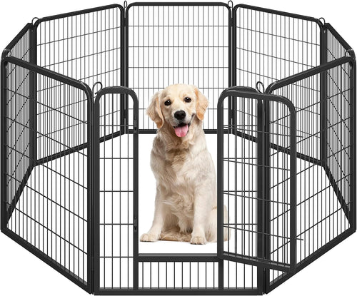 8-Panel 40-Inch High Dog Playpen with Gate - Portable Indoor/Outdoor Enclosure for Medium to Large Breeds