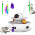 USB Rechargeable Extendable Laser Feather Cat Teaser Wand - White