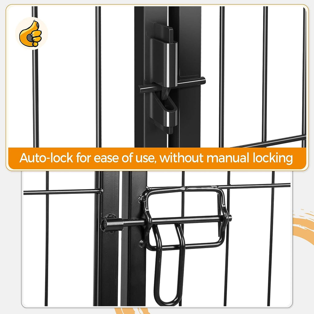 8-Panel 40-Inch High Dog Playpen with Gate - Portable Indoor/Outdoor Enclosure for Medium to Large Breeds