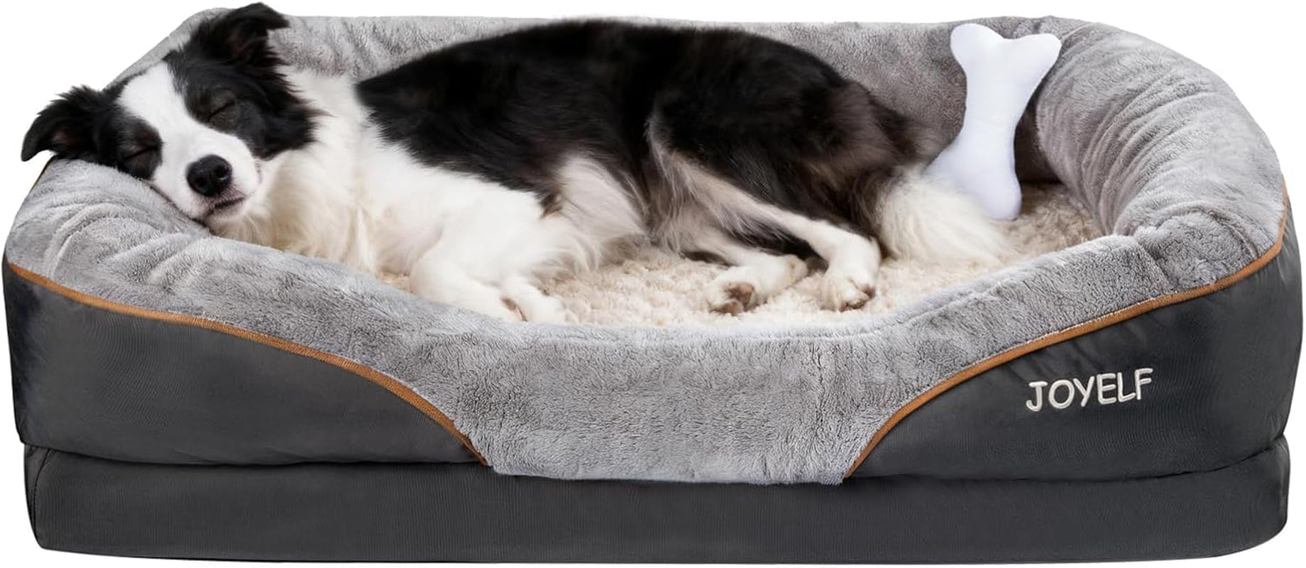 Premium Orthopedic Large Memory Foam Dog Bed with Removable Washable Cover and Complimentary Squeaker Toy