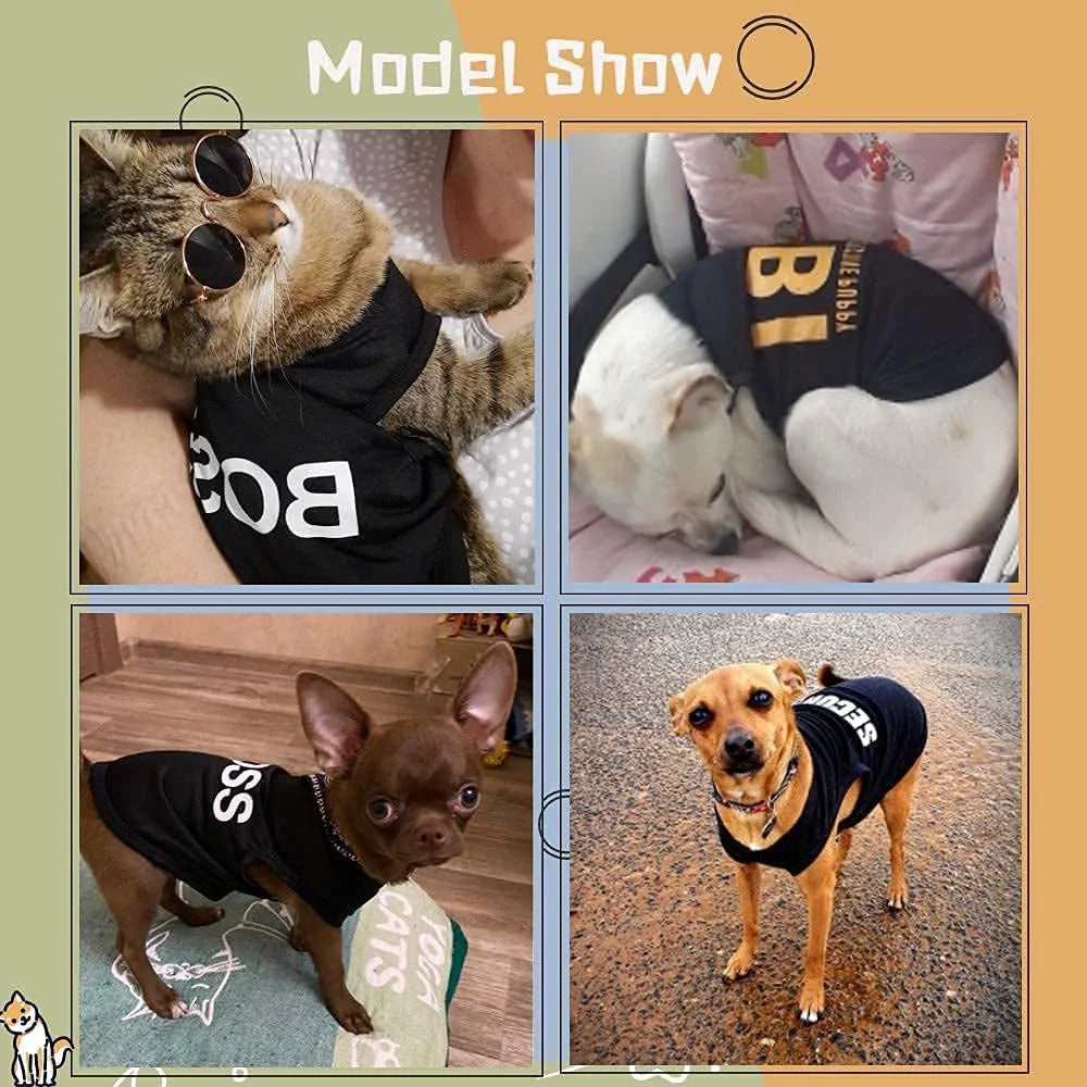 4-Pack Small Dog T-Shirts for Puppies, Unisex Pet Apparel