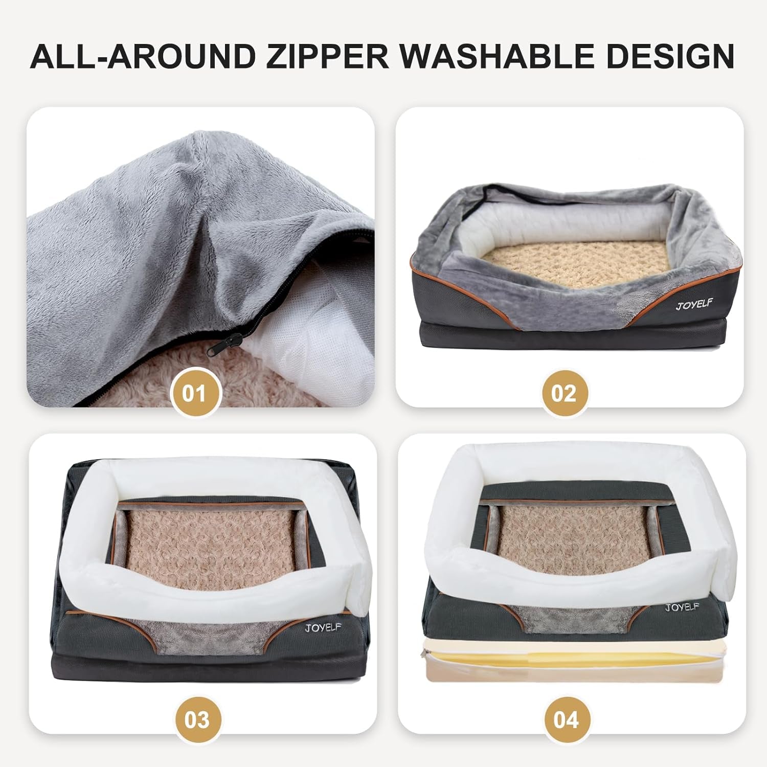 Premium Orthopedic Large Memory Foam Dog Bed with Removable Washable Cover and Complimentary Squeaker Toy