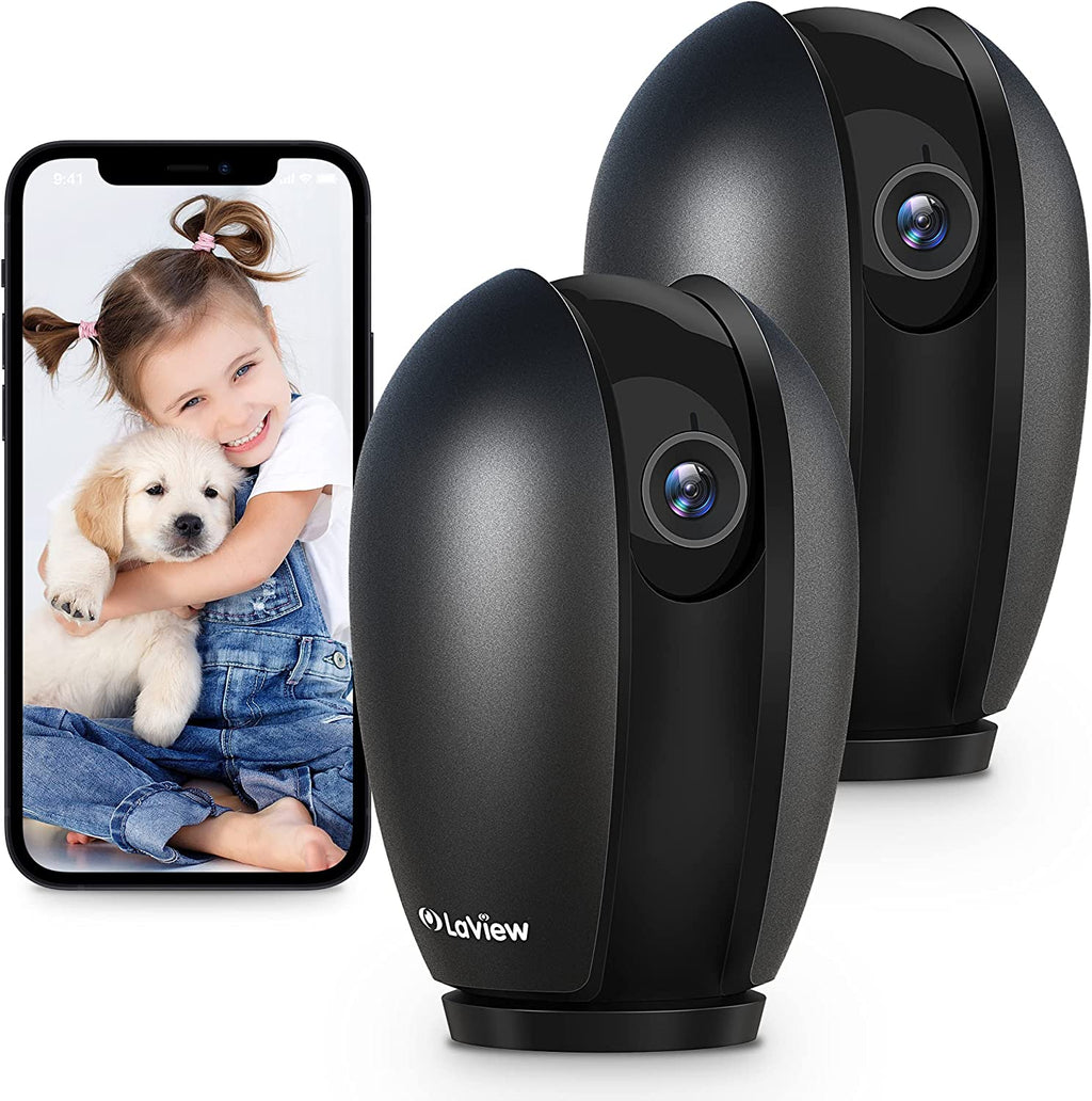 Baby Monitor with Phone App (2 Pack), 1080P Wifi Pet Camera Indoor, 360° Home Security Camera with Motion & Sound Detection, Two-Way Audio, Night Vision, Local & Cloud Storage, Works with Alexa