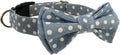 Kebs Kebocis Adjustable Polka Dot Dog Bow Tie Collar with Detachable Bowtie for Medium Dogs, Light Blue